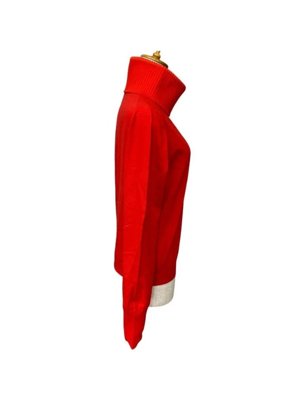 Louis Vuitton Turtleneck Knit Sweater Top Wool Polyurethane Red Fine Daily